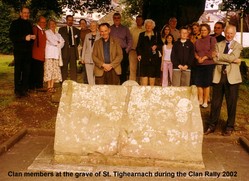 2002 attendees at the grave of St. Tighearnach at Clones